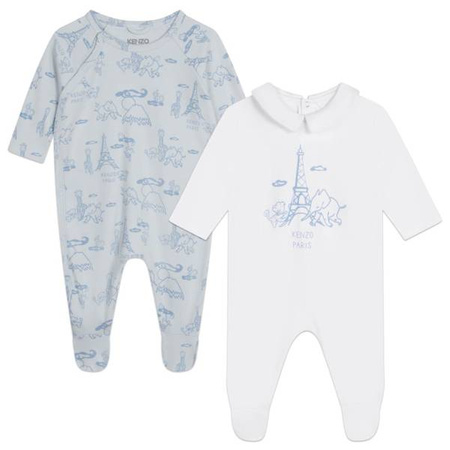 KENZO Kids Baby boys organic cotton babygrows set in blue