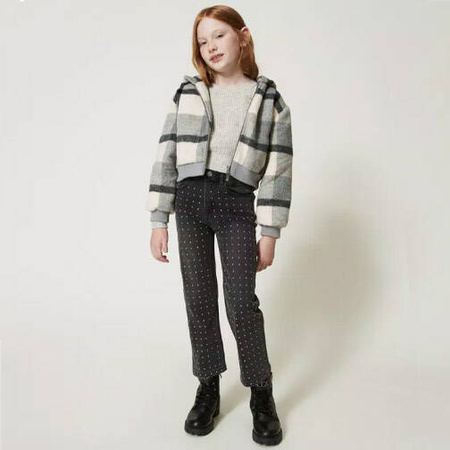 TWINSET Girls grey jumper with tulle flounces