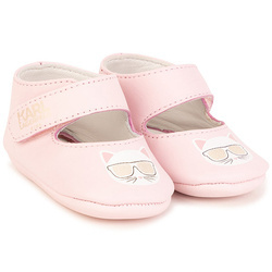 KARL LAGERFELD KIDS Baby girls leather pre-walker trainers