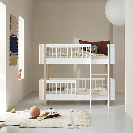 OLIVER FURNITURE Zestaw do rozbudowy Mini+ cot bed & Mini+ junior bed to low bunk bed, white/oak