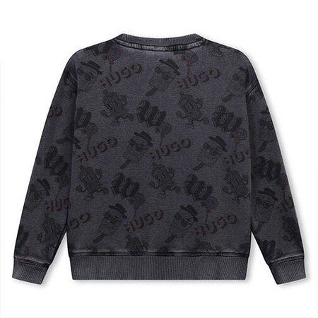 HUGO Boy's printed sweatshirt with logo, black
