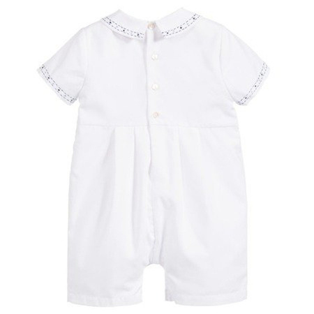 SARAH LOUISE Baby boys white shortie with hat