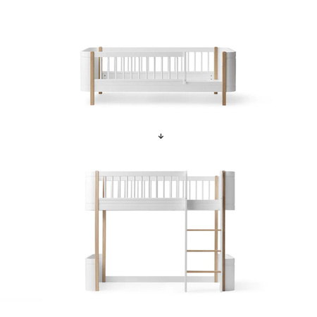  OLIVER FURNITURE Zestaw do przekształcenia łóżka Mini + Junior bed do łóżka Mini + loft loft, white/oak