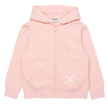 KENZO Kids Bluza dziewczęca z kapturem jasno-różowa logo