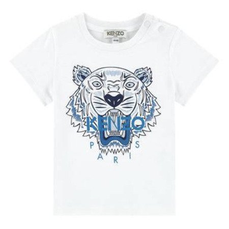 KENZO Kids T-shirt niemowlęcy z krótkim rękawem biały Tiger